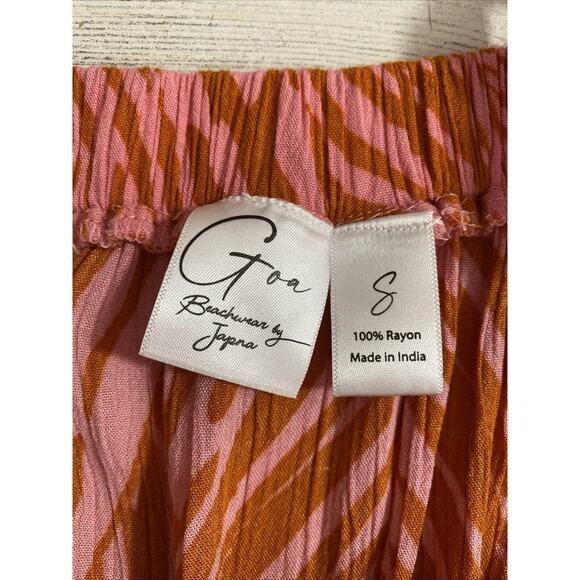 Goa Beachwear‎ By Japna Pink/Orange Palm Leaves Maxi Dress Small - Picture 7 of 8